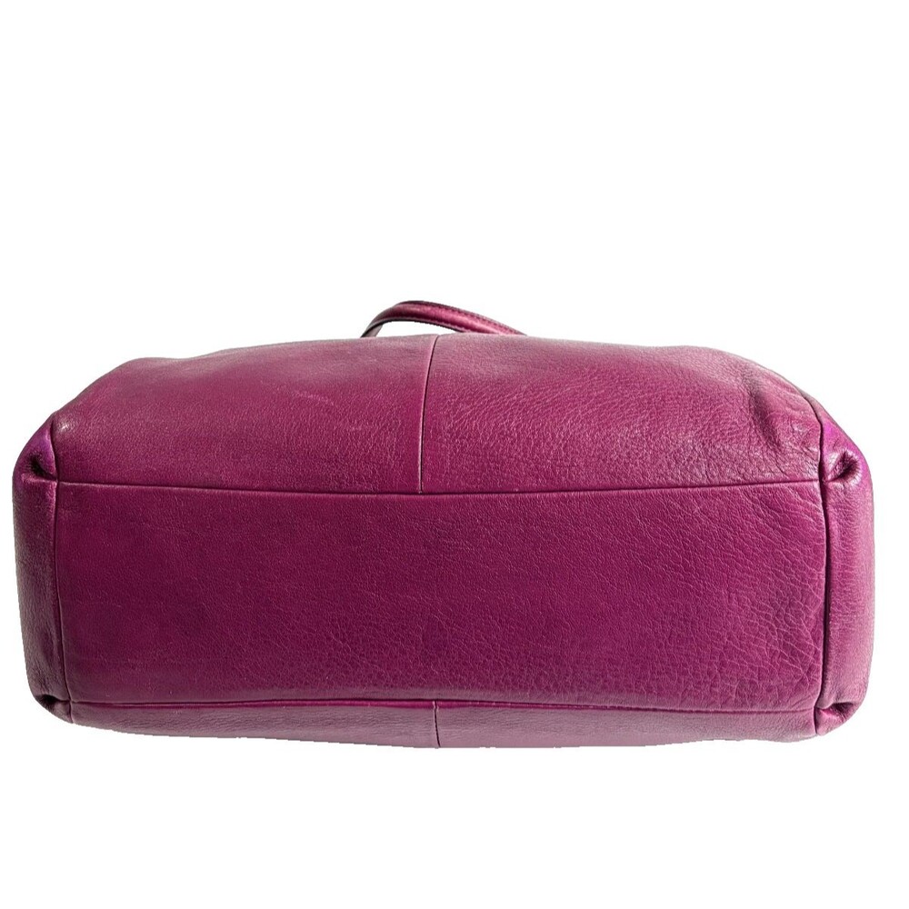 Coach Madison Phoebe Hot Pink Fuchsia Pebbled Leather Purse Bag - Picture 11 of 12